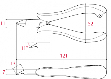 Кусачки с овальной тонкой головкой с микрофаской 120мм TSUNODA-JAPAN TM-15