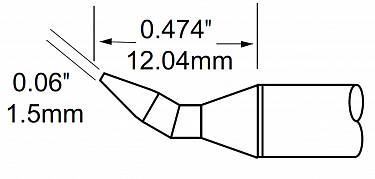 Картридж-наконечник для MFR-H1, клин изогнутый 1.5х12.04мм SFP-CHB15