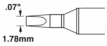 Картридж-наконечник для MX, клин изогнутый 1.78х9.9мм STTC-198