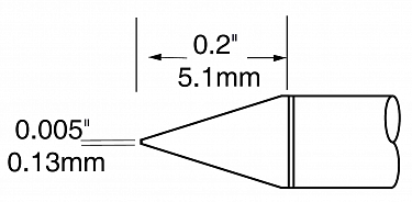 Картридж-наконечник для CV-UF, конус, 0.13х5.1мм UFC-7CN5101S