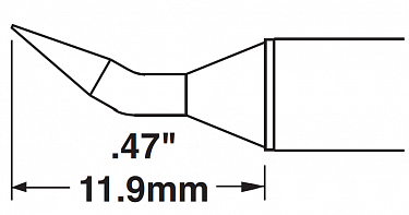 Картридж-наконечник для СV/MX, клин изогнутый 1.5х11.9мм (замена STTC-899V1)