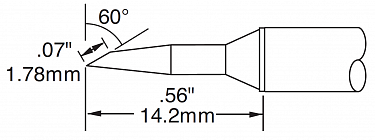 Картридж-наконечник для СV/MX, скос 60° 1.78х6.4мм (замена STTC-847V1)