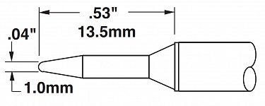 Картридж-наконечник для MX, конус тонкий 1.0х13.5мм STTC-101
