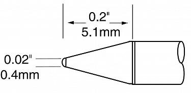 Картридж-наконечник для CV-UF, конус, 0.4х5.1мм UFC-7CN5504S