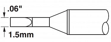 Картридж-наконечник для MX, клин изогнутый 1.5х11.9мм STTC-199