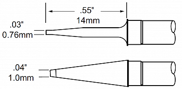 Картриджи-наконечники для MFR-H4, шпатель, 1.0х14мм (пара)