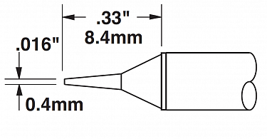 Картридж-наконечник для MX, конус тонкий 0.4х8.4мм STTC-822