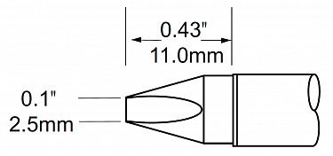 Наконечник для PS900, клин 2.5х11мм SCV-CH25