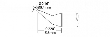 Картриджи-наконечники для CV-UFT, конус изогнутый, 0.4х5.6мм (комплект)