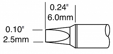 Картридж-наконечник для СV/MX, клин 2.5х6.0мм (замена STTC-836P)