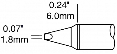 Картридж-наконечник для СV/MX, клин 1.78х6мм (замена STTC-537P)