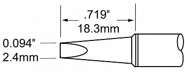 Наконечник для PS900, клин удлин, 2.4х18.3мм