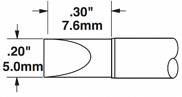 Картридж-наконечник для MX, клин 5.0х7.6мм STTC-117