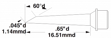 Картридж-наконечник для MX, миниволна 1.14х16.51мм SMTC-0174