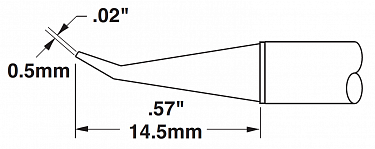 Картридж-наконечник для СV/MX, конус удлиненный изогнутый 30° 0.5х14.5мм (замена STTC-144)