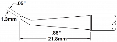 Картридж-наконечник для MX, конус изогнутый 30° удлиненный 1.3х21.8мм