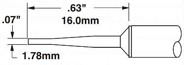 Картридж-наконечник для MX, клин удлиненный 60° 1.78х16.0мм