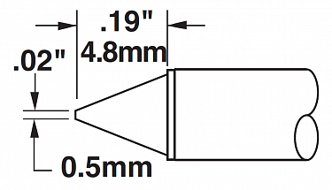 Картридж-наконечник для СV/MX, конус 0.5х4.8мм (замена STTC-816V1)