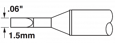 Картридж-наконечник для СV/MX, клин изогнутый, 1.5х11.9мм (замена STTC-099)