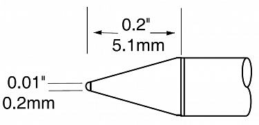 Картридж-наконечник для CV-UF, конус, 0.2х5.1мм UFC-7CN5102S
