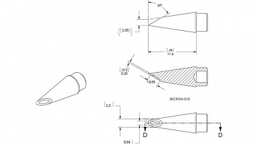 Картридж-наконечник для MFR-H1, вогнутая миниволна 1.5х11.6мм