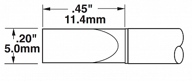 Картридж-наконечник для СV/MX, клин 5.0х11.4мм (замена STTC-865)