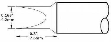 Картридж-наконечник для СV/MX, клин 4.2х7.6мм CVC-9CH0040S