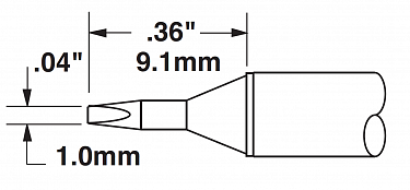 Картридж-наконечник для MX, клин 1.0х9.1мм STTC-825