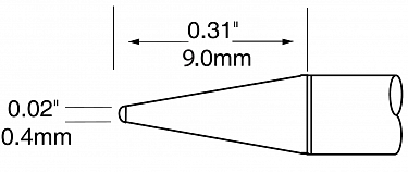 Картридж-наконечник для MX-UF, конус удлиненный, 0.4х9.0мм