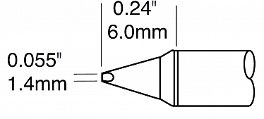 Картридж-наконечник для СV/MX, клин 1.5х6мм (замена STTC-038P)