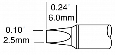 Картридж-наконечник для MX, клин 2.5х6.0мм STTC-836P