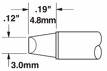 Картридж-наконечник для MX, клин 45° 3.0х4.8мм STTC-113