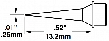 Картридж-наконечник для MX, конус удлиненный 0.25х13.2мм STTC-190