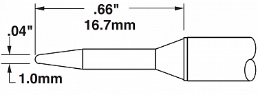 Картридж-наконечник для MX, конус тонкий удлиненный 1.0х16.7мм STTC-107