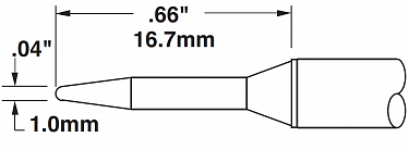 Картридж-наконечник для СV/MX, конус тонкий удлиненный 1.0х16.7мм (замена STTC-107)