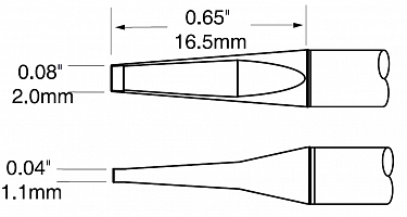 Картриджи-наконечники для MX-PTZ, шпатель узкий, 2.0х16.5мм (комплект) PTTC-703