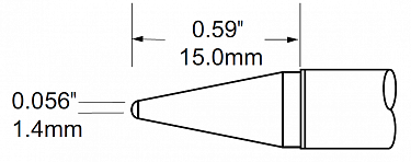 Наконечник для PS900, конус удлиненный 1.4х15мм SFV-CNL14