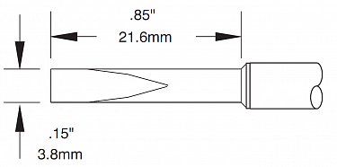 Картридж-наконечник для СV/MX, клин 12° 3.8х21.6мм (замена STTC-820V1)