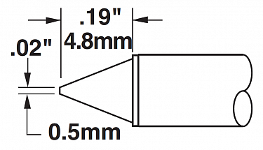 Картридж-наконечник для СV/MX, конус 0.5х4.8мм (замена STTC-116)