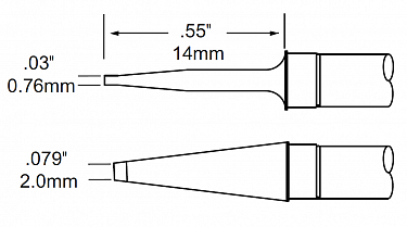 Картриджи-наконечники для MFR-H4, шпатель, 2.0х14мм (пара)