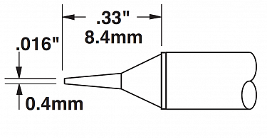 Картридж-наконечник для MX, конус тонкий 0.4х8.4мм STTC-122