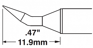 Картридж-наконечник для СV/MX, клин изогнутый, 1.5х11.9мм (замена STTC-099)