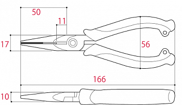 Плоскогубцы комбинированные с удлиненными губками 150мм TSUNODA-JAPAN PW-202DG