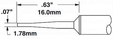 Картридж-наконечник для MX, клин удлиненный 60° 1.78х16.0мм STTC-842