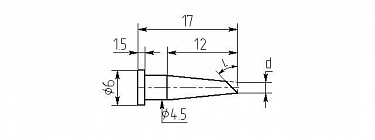 Паяльная насадка MW12-DB, односторонний срез