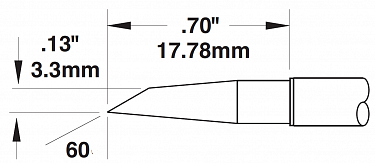 Картридж-наконечник для СV/MX, миниволна 3.3х17.78мм (замена SMTC-8147)