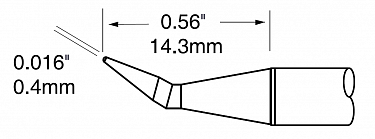 Картриджи-наконечники для MX-PTZ, конус изогнутый, 0.4х14.3мм (комплект) PTTC-801B