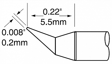 Картридж-наконечник для MX-UF, конус изогнутый, 0.2х5.5мм
