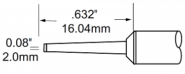 Картридж-наконечник для MFR-H1, клин удлиненный  2.0х16.04мм