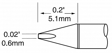 Картридж-наконечник для CV-UF, клин, 0.6х5.1мм UFC-7CH5106S